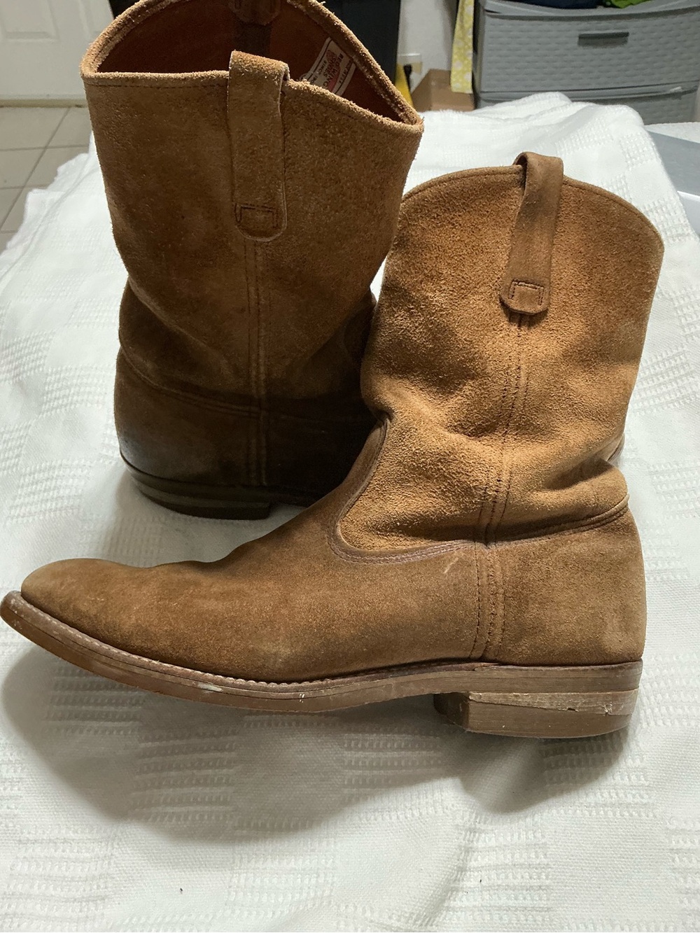 Vintage 1975 Red Wing Pecos Boots 13 D Hawthorne Muleskinner Suede Wing Tread US